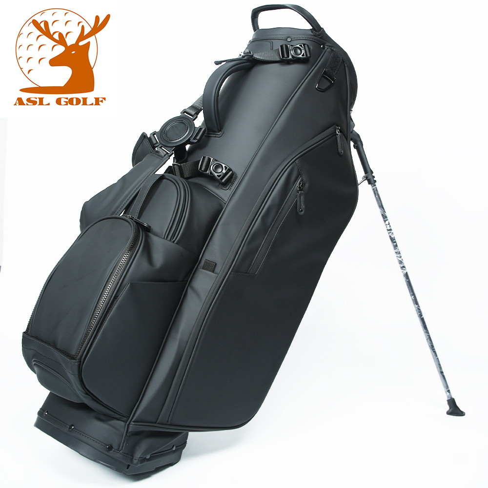 Factory Custom logo Embroidery Golf Stand Bag PU Leather Brown Sunday Bag Golf Bags for Sports
