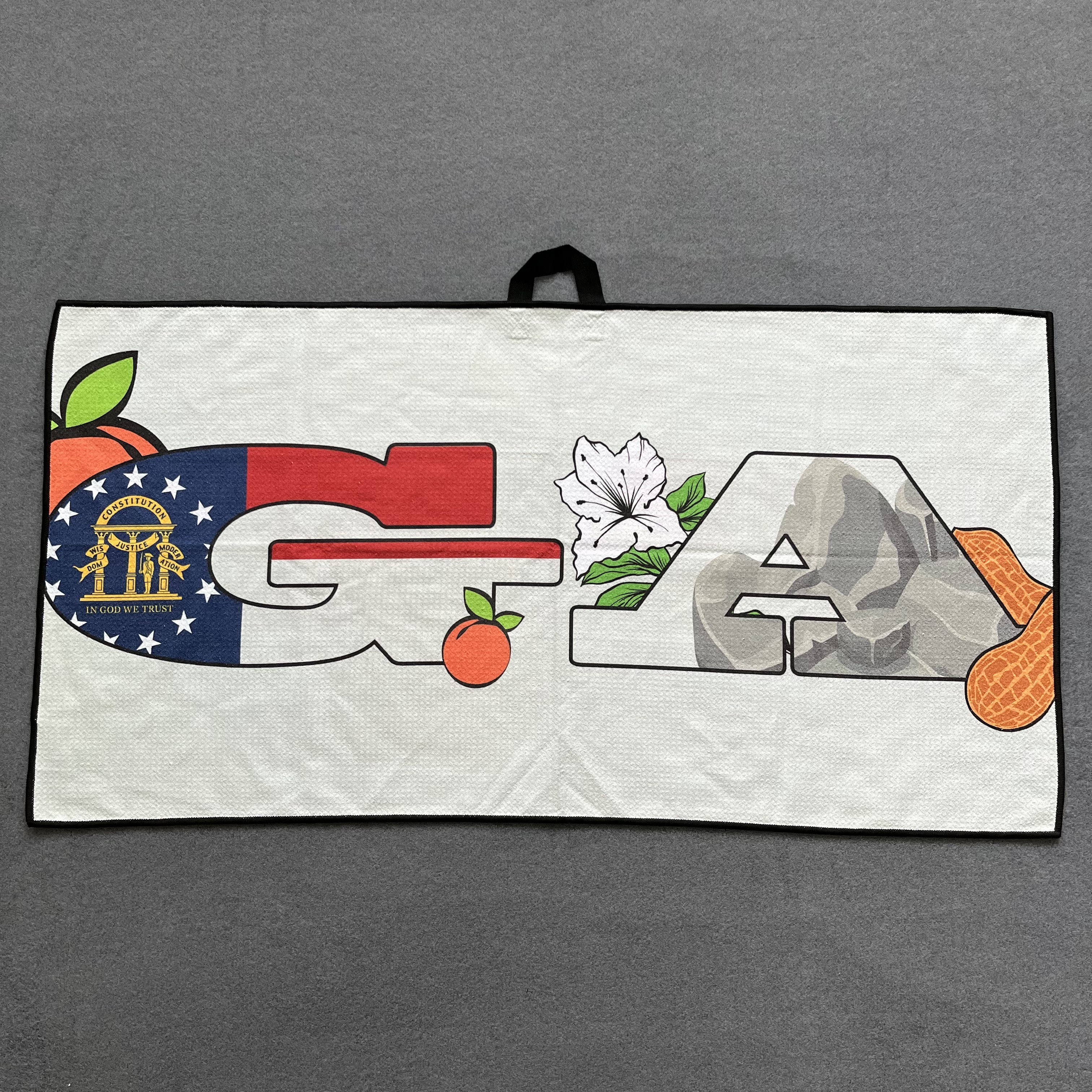 Small MOQ Custom Printed Logo High Quality Golf Towels Microfiber Waffle Golf Towel With Hook