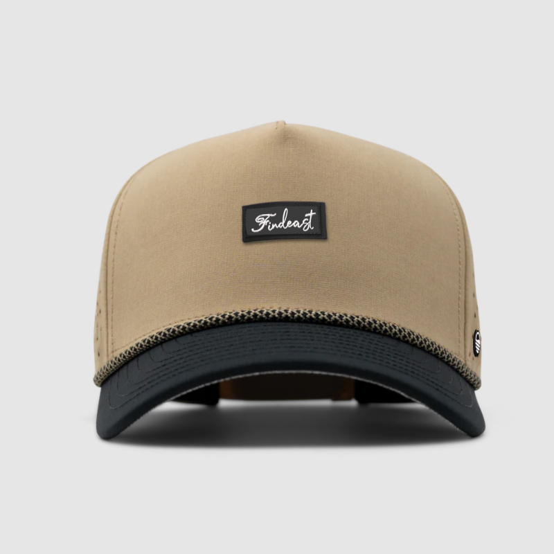 Custom Laser Cut Perforated 5 Panel Waterproof Cap M Hats Trucker Hat Curved Bill Performance Golf Hat With Mesh Rope
