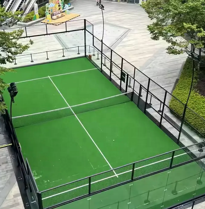 2025 High Quality Customizable Panoramic Outdoor Padel Court Glass Steel Paddle Tennis Court Equipment