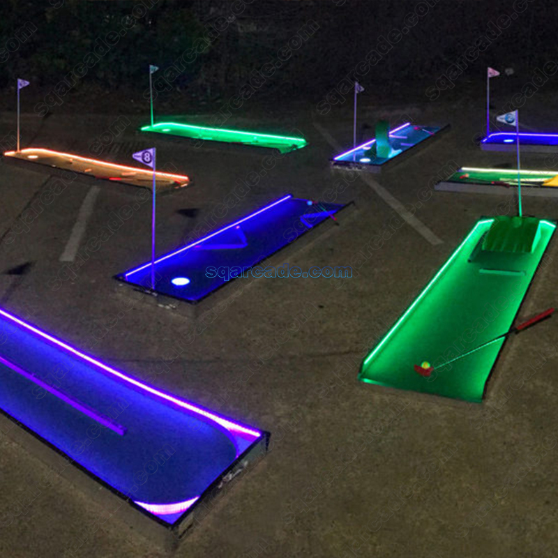 Indoor Playground Equipment LED Mini Golf Rentals square Golf Simulator Mobile Mini Golf Course Built to Last for Amusement Park