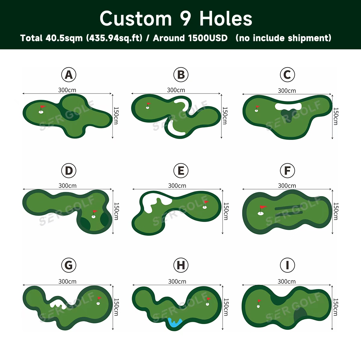 Popular Custom Golf Putting Green High Quality Artificial Grass MINI Golf Course