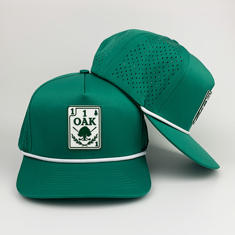 High Quality Men Snapback Gorras Custom 5 Panel Rope Laser Cut Performance Waterproof Sports Golf Hats Baseball Caps