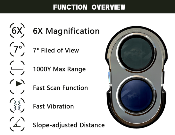 2023 New Release PGA Legal 1000Y Golf Rangefinder with Slope On/off Switch
