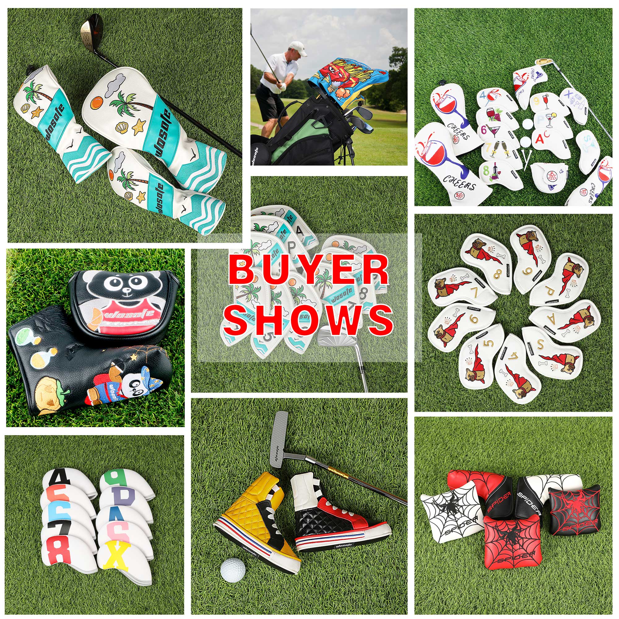 In Stock Factory Wholesale Price Pineapple Design Golf Putter Club Head Covers ,Custom Logo Headcovers Premium Pu Golf Headcover