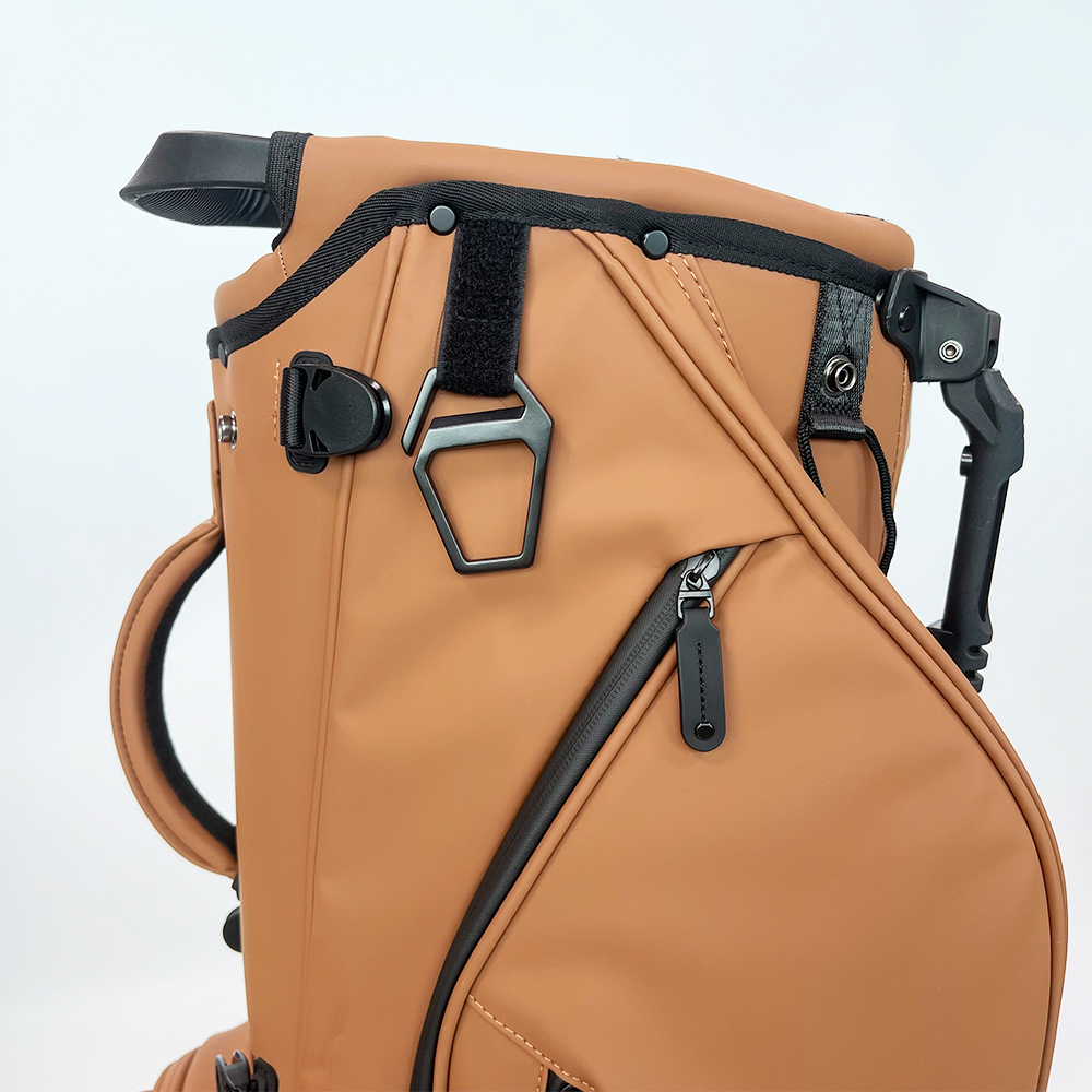 Factory Custom logo Embroidery Golf Stand Bag PU Leather Brown Sunday Bag Golf Bags for Sports