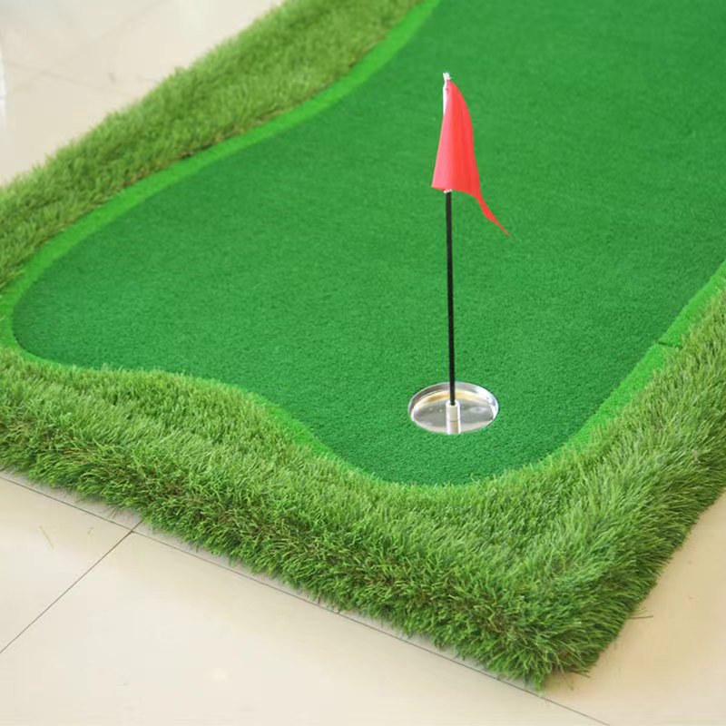 3.3x 10 Feet Golf Course Equipment Training Advanced Thickening Golf Putting Green, Green Long Challenge Putter Indoor &amp; Outdoor