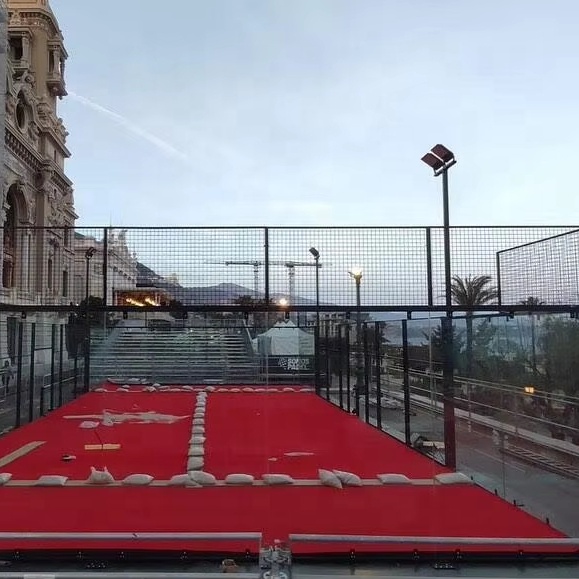 2025 High Quality Customizable Panoramic Outdoor Padel Court Glass Steel Paddle Tennis Court Equipment