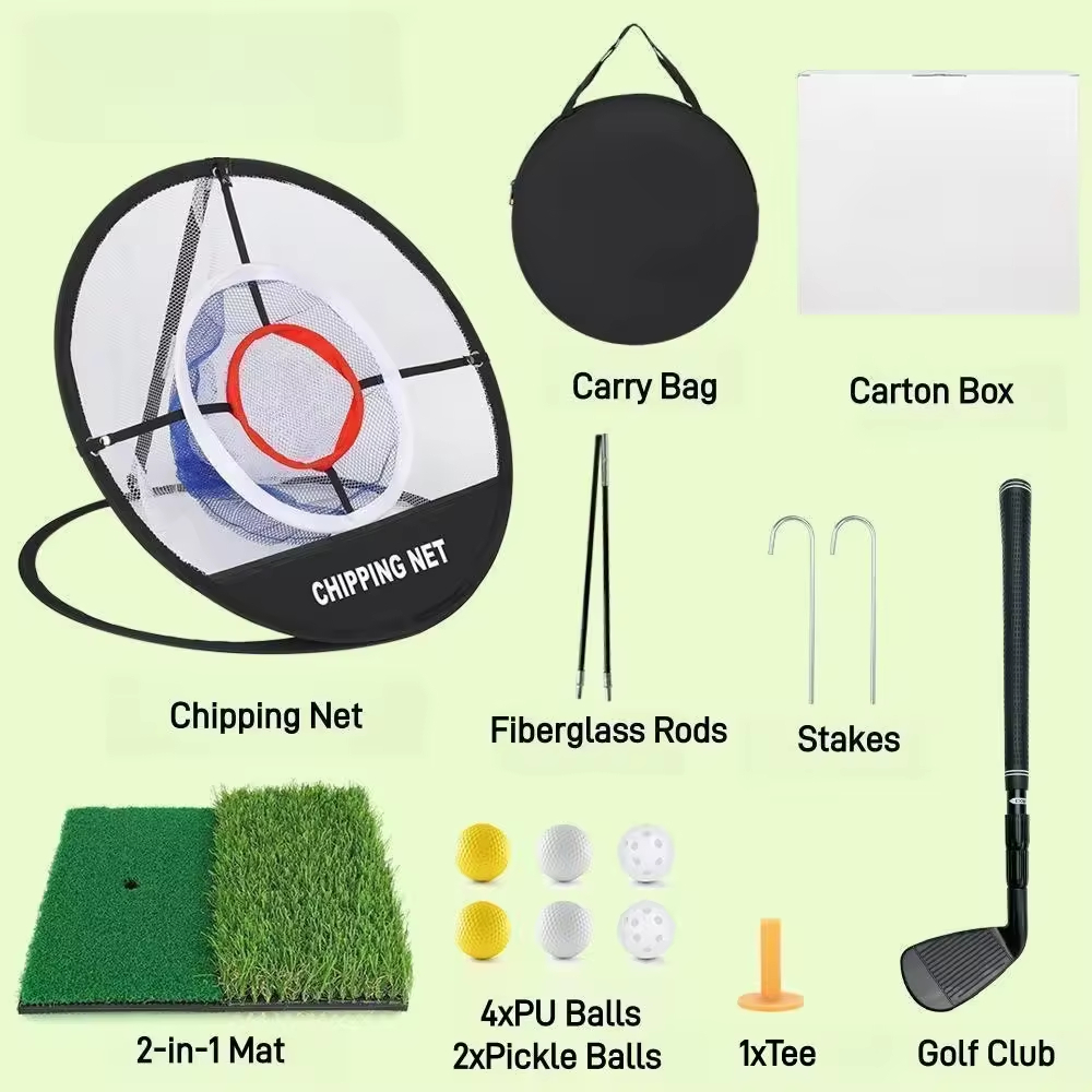 HW Golf Swing Trainer Chipping Net Set Foldable Indoor/Outdoor Practice System Perfect for Chipping &amp; Pitching Training