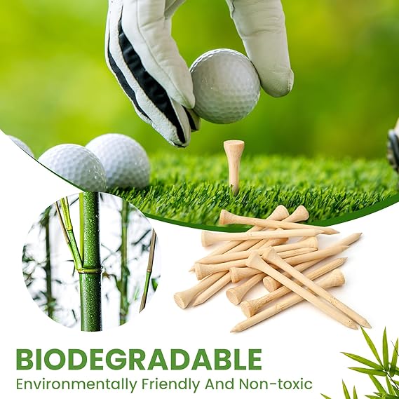 Multicolor Wood Bamboo Golf Tee Accessories Set Original Wood Color Factory Supplied Golf Tees