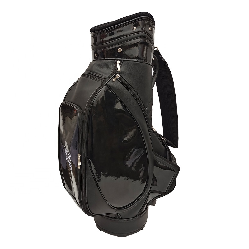 Classic Black Tournament Factory Price OEM Custom Logo PU Leather Waterproof Tour Golf Bag