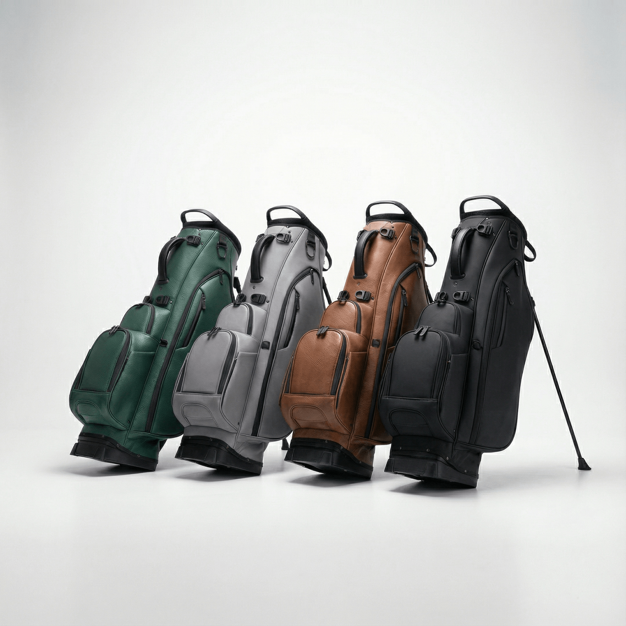 Custom Vintage Waterproof PU Leather Golf Stand Bag Lightweight Durable 4-Color Golf Bags