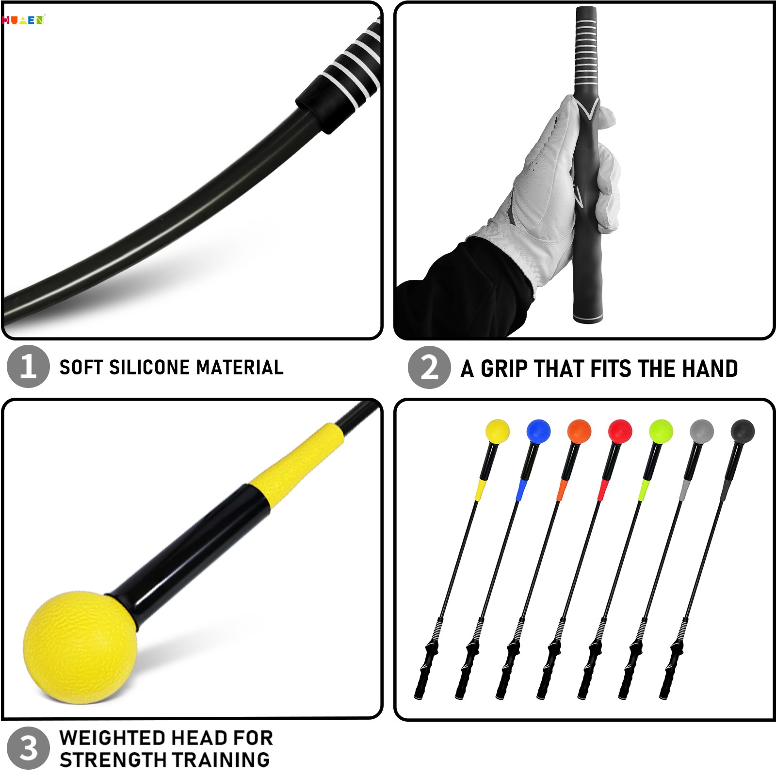 40/48 Inches Exclusive Design Grip Golf Swing Trainer Warm up Golf Practice Stick Practice Club Equipment for Golf Course