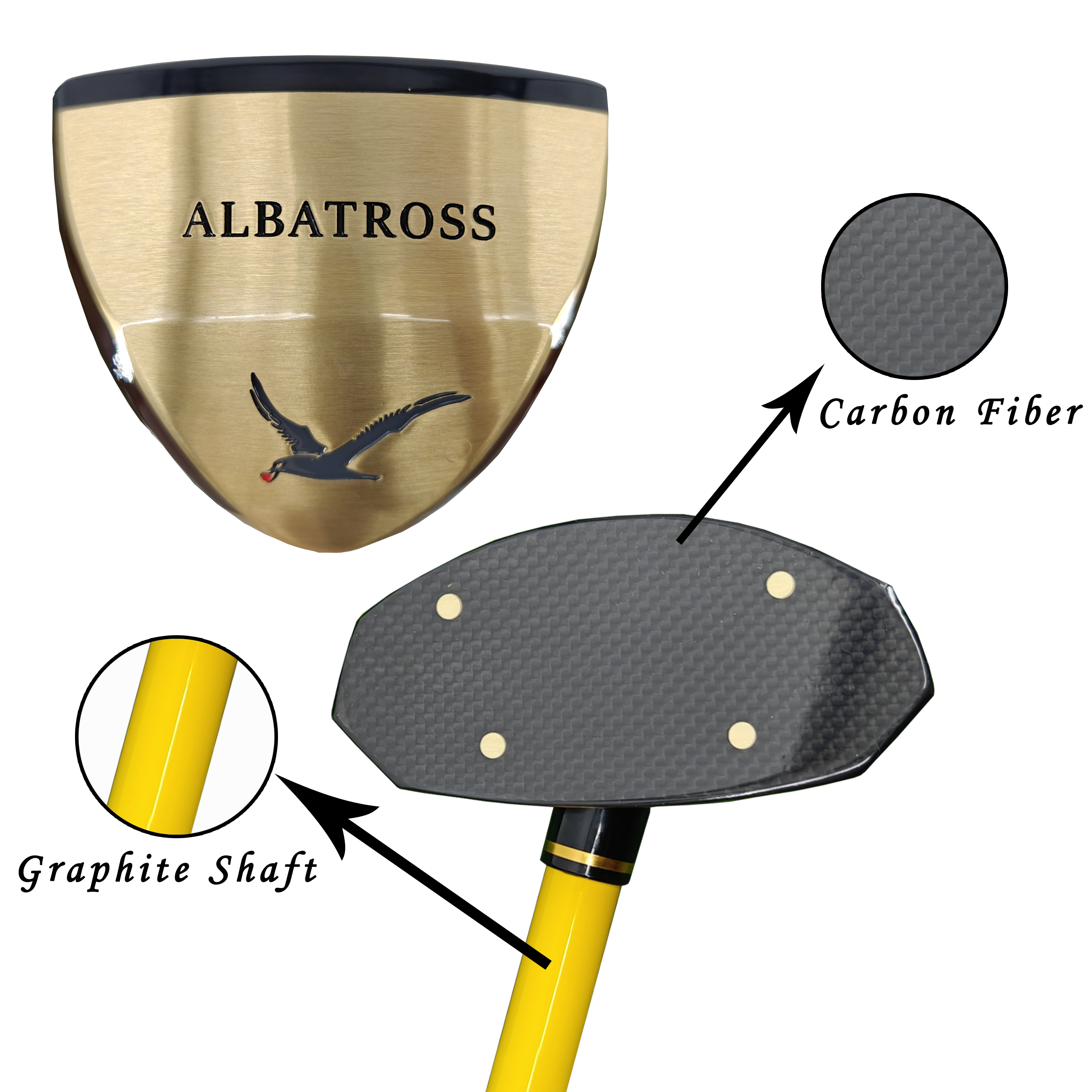 OEM Manufacture Price Ebony Wood Material Park Golf Clubs With Carbon Fiber Face