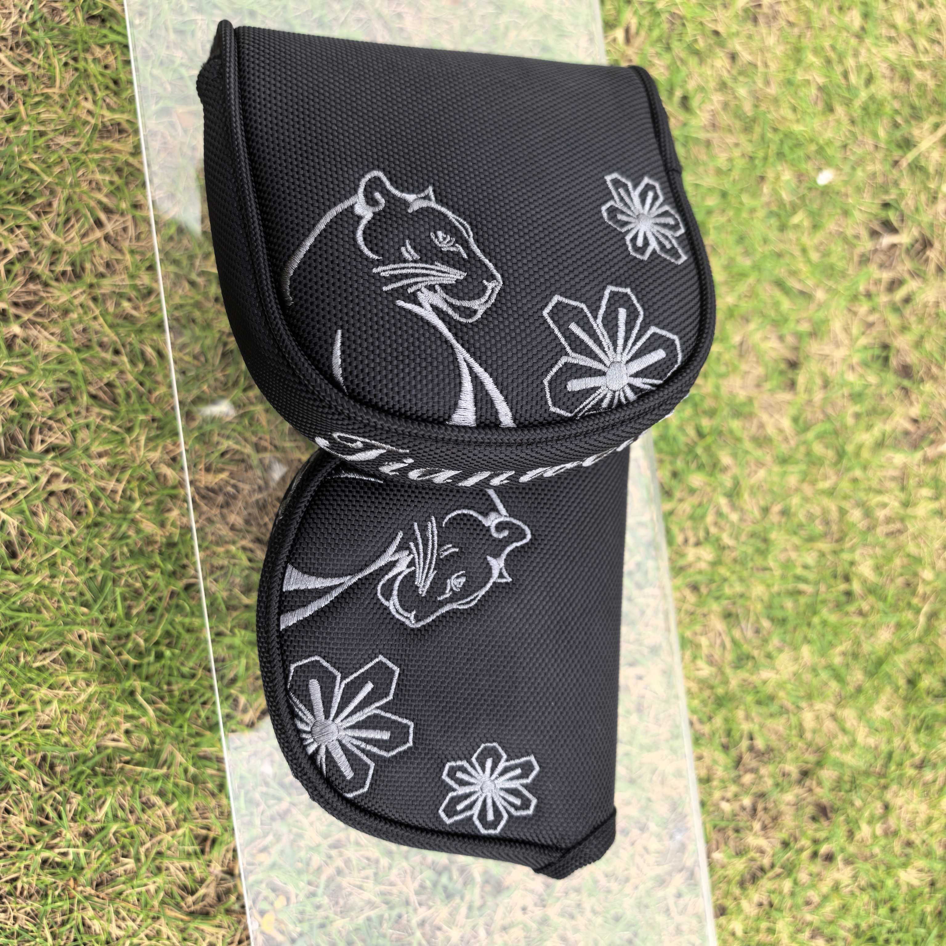 Golf Putter Headcover,Scratch-Resistant High-Density Nylon,with Magnetic Closure, Black&amp;White Minimalist Design,Golf Headcover