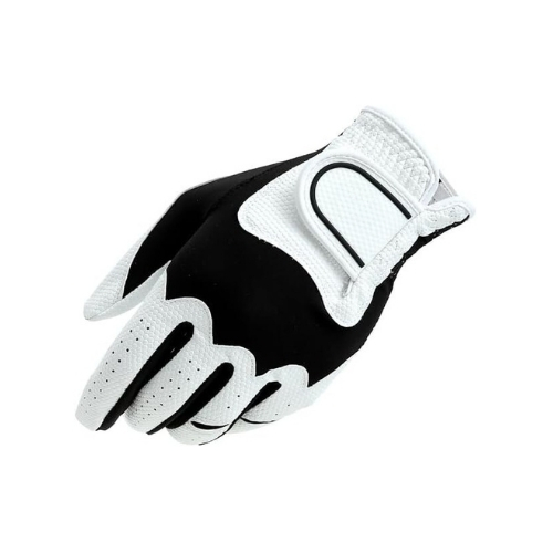 OEM Custom Service Genuine Leather Golf Gloves White and Black Color Breathable Waterproof UV Protection Sports with Custom Logo