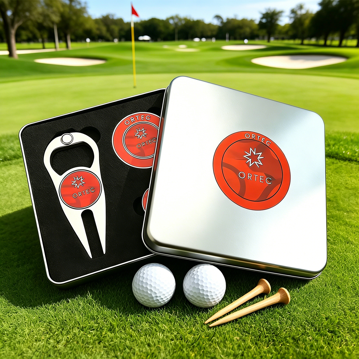 Tournament Souvenir Golf Gift Set Custom Magnetic Ball Marker High Quality Golf Pitchfork Best Price Poker Chip Set