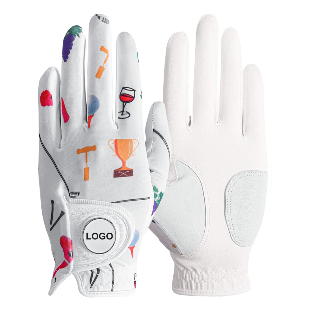 Premium Soft Breathable Logo Printing Cabretta Leather Golf Glove Factory Direct Competitive Pricing Golf Gloves Custom