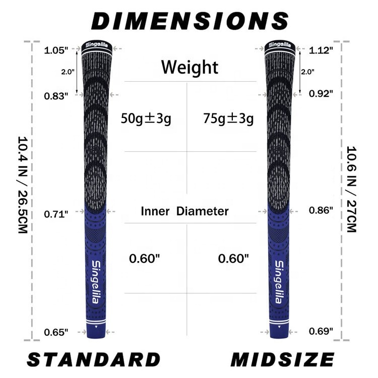 Factory Price Standard Midsize Wood Iron OEM Custom Logo Golf Rubber Cord Grip Golf Club Grips Golf Grip
