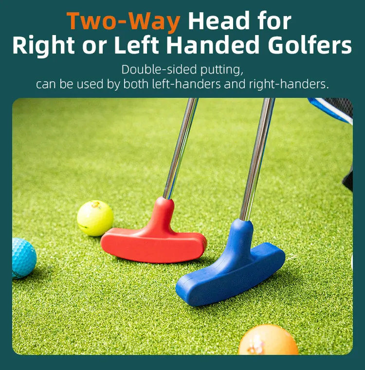Kids Stainless Steel Golf Putter Double Side Rubber Head Junior Golf Club