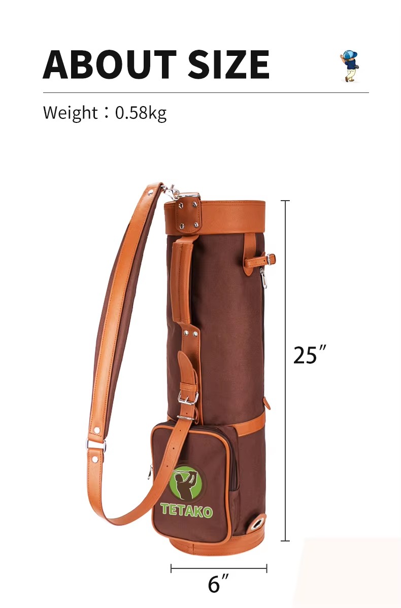 OEM PU Leather Outdoor Club Carry Staff Half Golf Bag Travel Storage Bag Waterproof Lightweight Portable Golf Accessories Bag