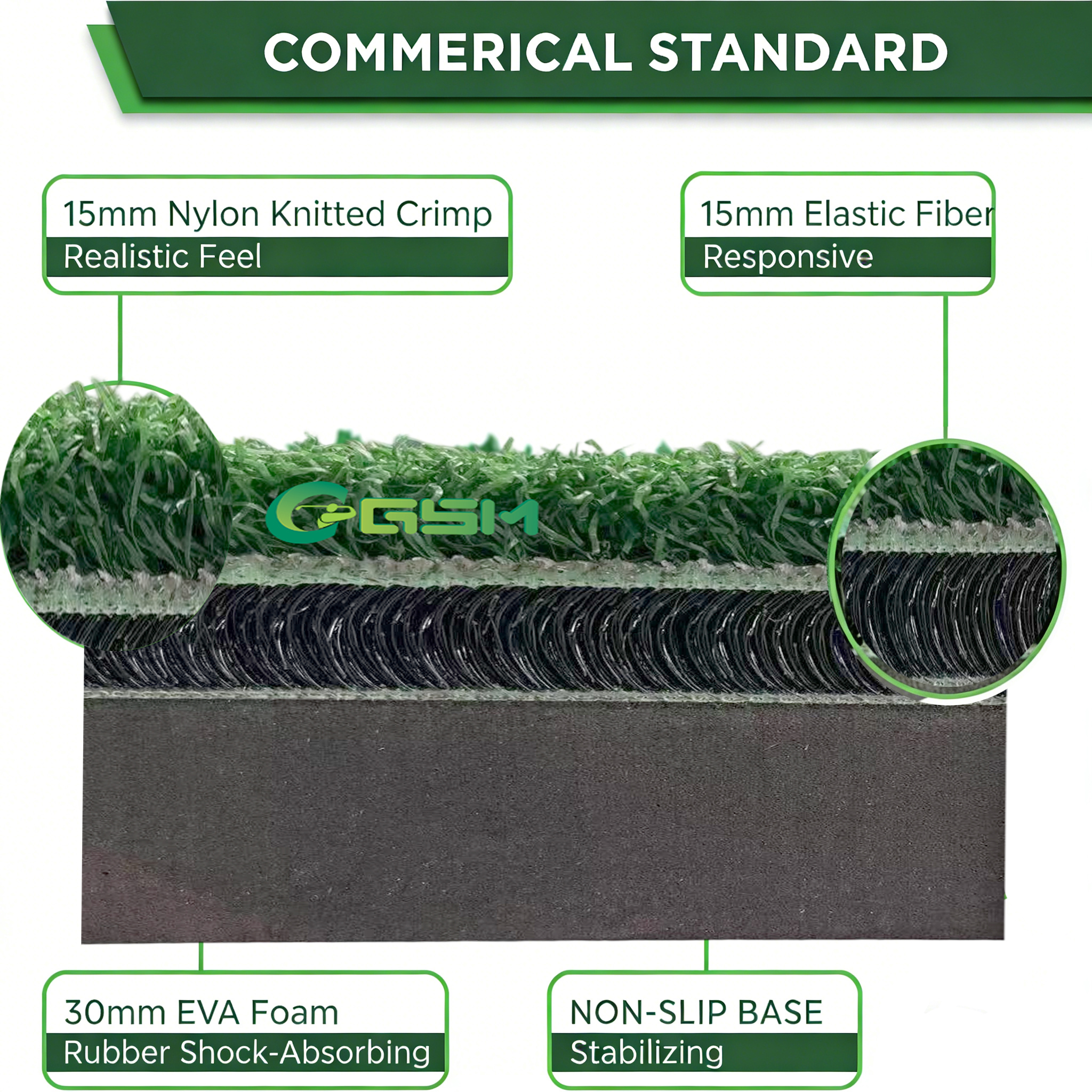 Golf Hitting Strip Golf Mat 3D Professional Golf Training Hitting Mat with Insert Strips Hitting Mat