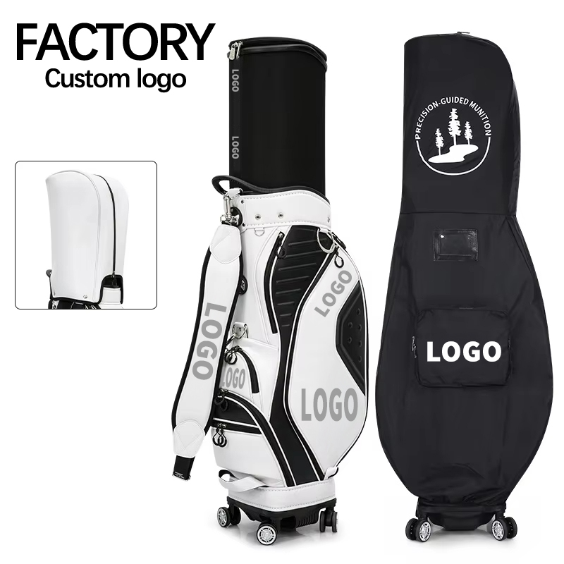 M22QB03 Luxury Leather Golf Travel Bag with Wheels Convenient Luxury Accessory for Golfers