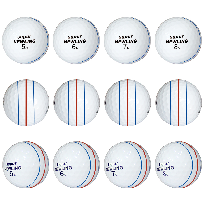 Custom Logo 3-piece Tournament Golf Ball Putting Practice Golf Balls with 3 Aiming Lines
