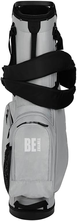 TINYAT Golf Bags with Adjustable Support Rod &amp; Detachable Shoulder Straps Soft Foldable Golf Covers Travel Sport Universal Gray