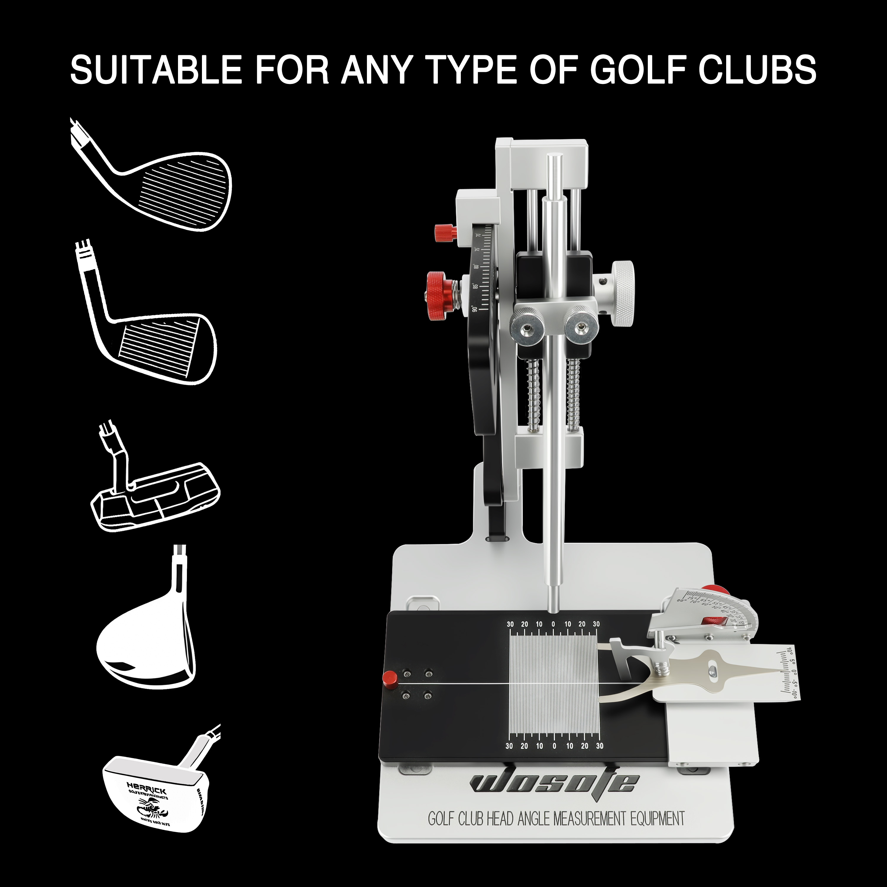 2025 New Factory Direct Sale Aluminum Custom logo Golf Club Head Measuring Tools for Loft &amp; Lie Angle Golf Workshop Tools