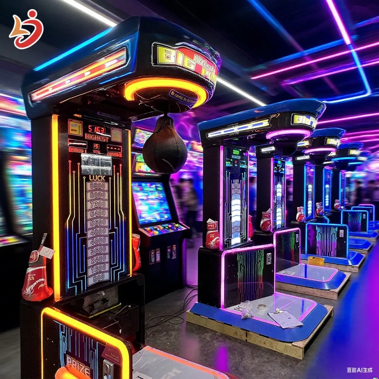 New Arrival Prize Drink Coin Machine Redemption Hitting Indoor Kicking Boxing Equipment Ball Punch Boxing Game Machine