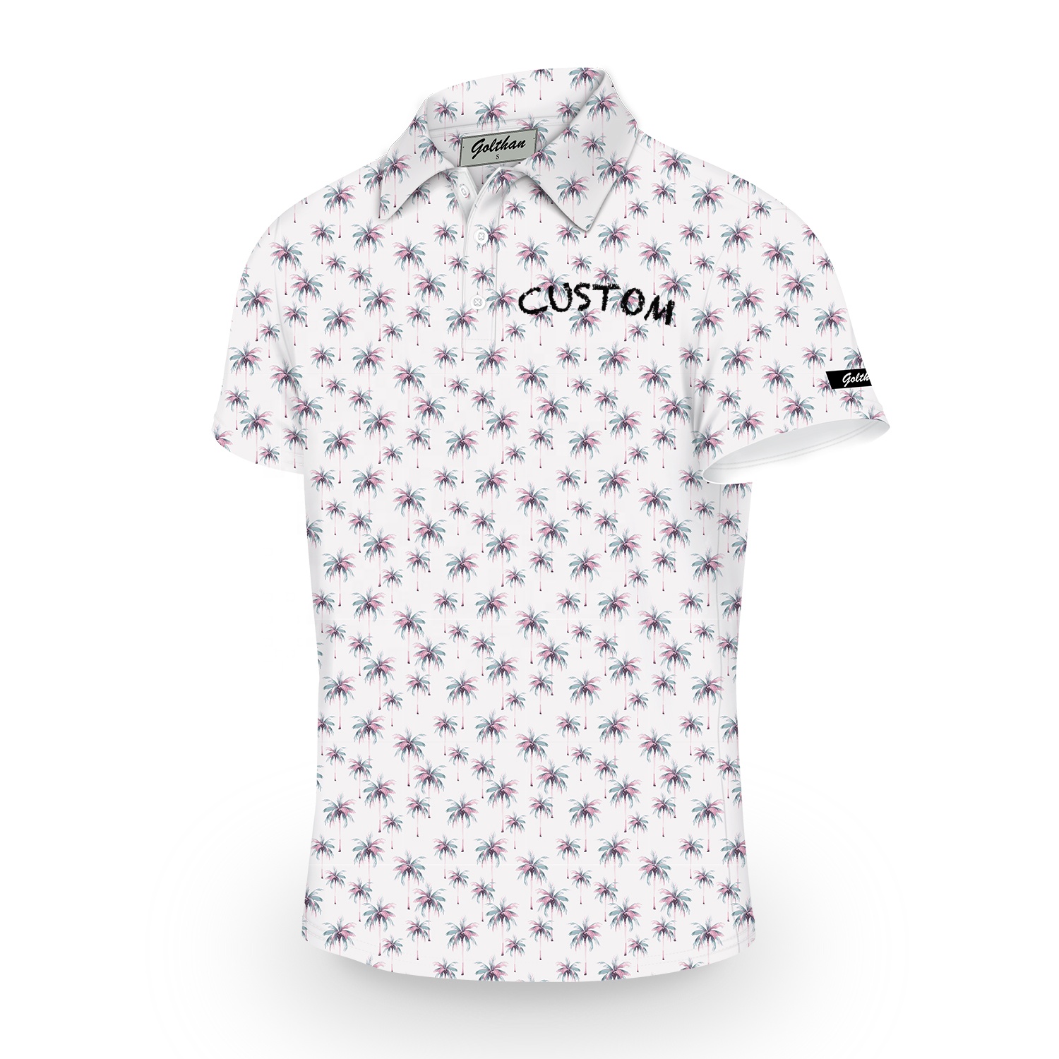 Golf Clothing Manufacturer Custom Pattern Polyester Spandex 4 Way Stretch Quick Dry Fitted High Quality Mens Golf Polos Shirts
