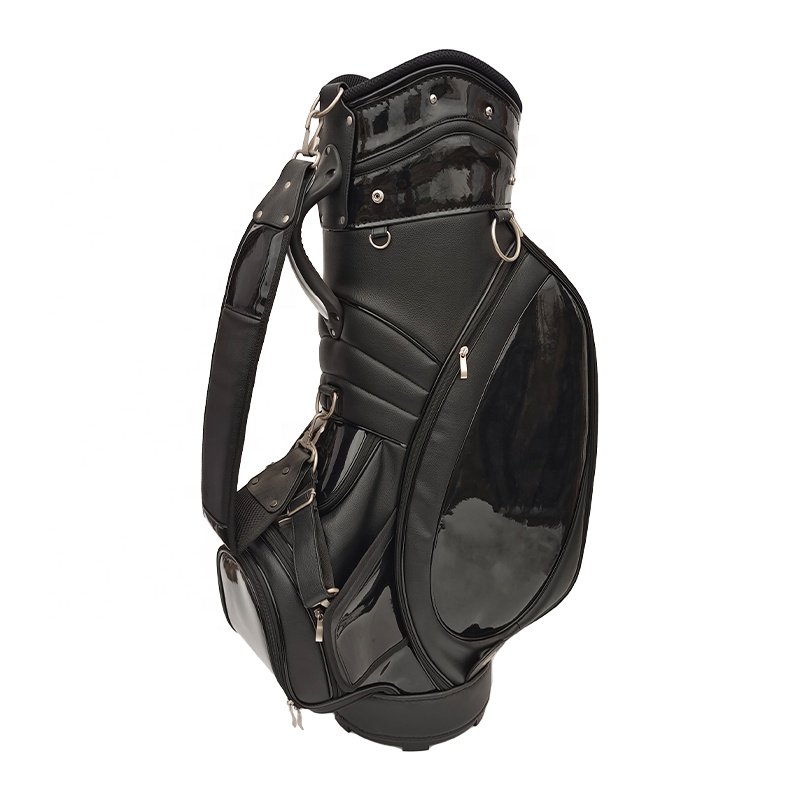 Classic Black Tournament Factory Price OEM Custom Logo PU Leather Waterproof Tour Golf Bag
