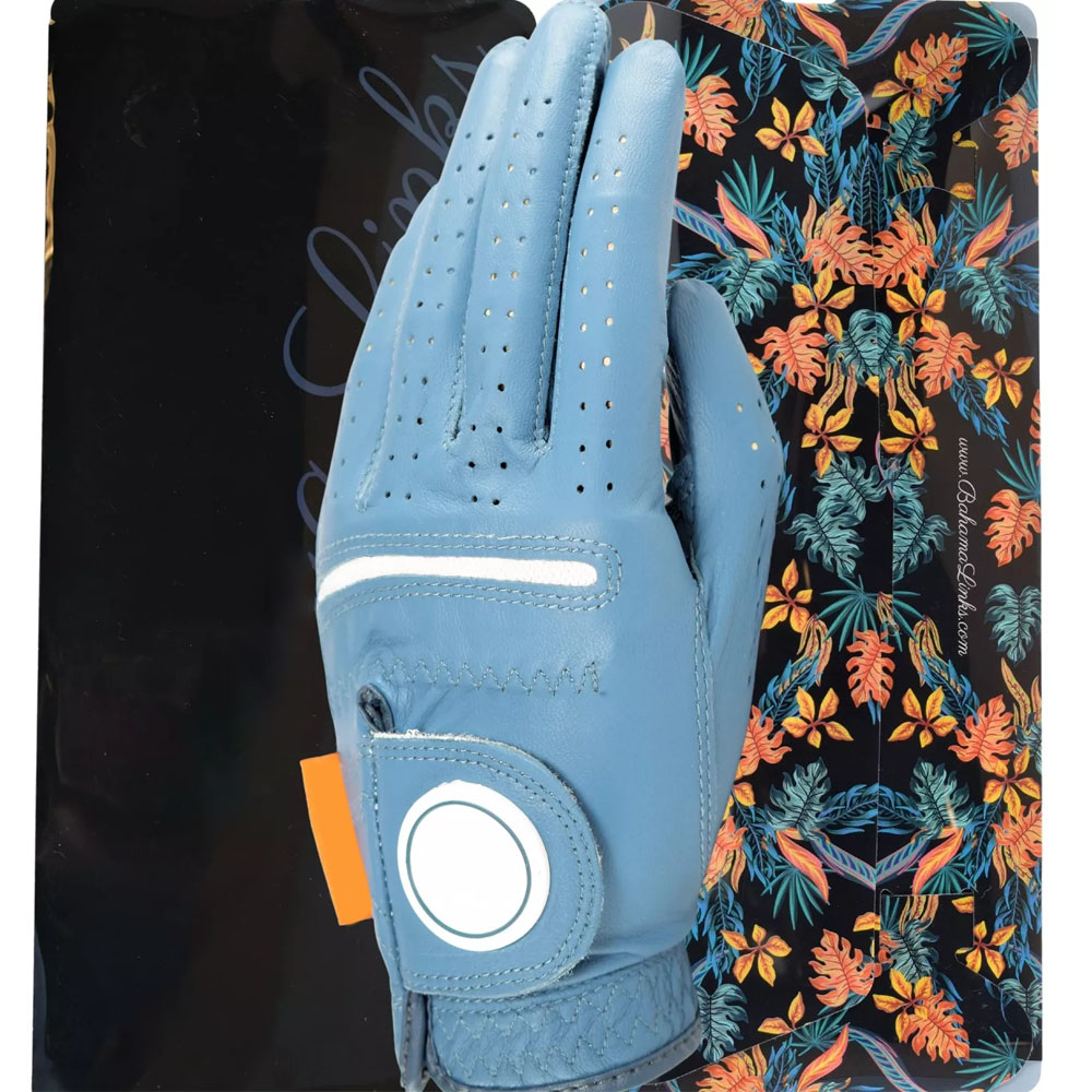 Manufacturer Custom Leather Sheepskin Left Hand Golf Gloves With Magnetic Metal Ball Marker Golf Gloves