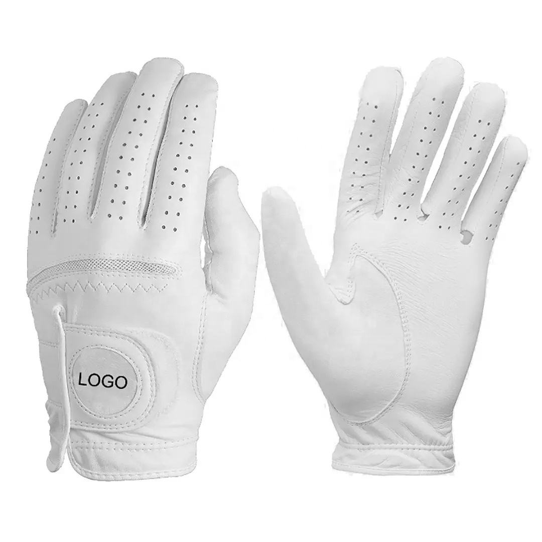 Professional Manufacturer Cabretta Golf Gloves Genuine Leather Non-Slip Custom Design Comfortable Sports Gloves
