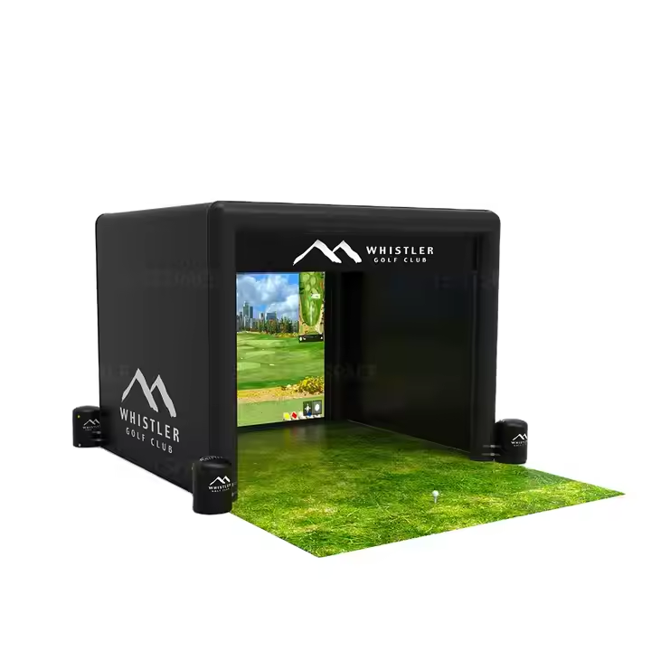 Hot Sales Indoor Home Backyard Inflatable Golf Hitting Cage Inflatable Golf Practice Simulator Room Tent With High Impact Screen