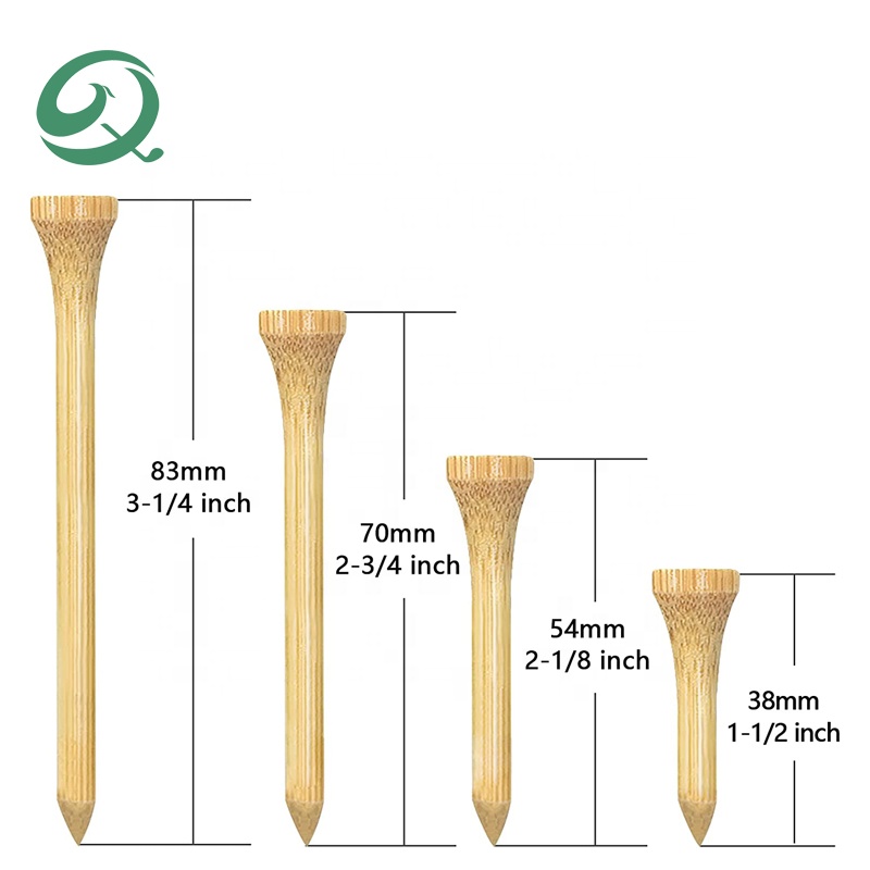 Professional Natural Bamboo Golf Tees Logo Custom Friendly Biodegradable Material Durable Wooden Golf Tees