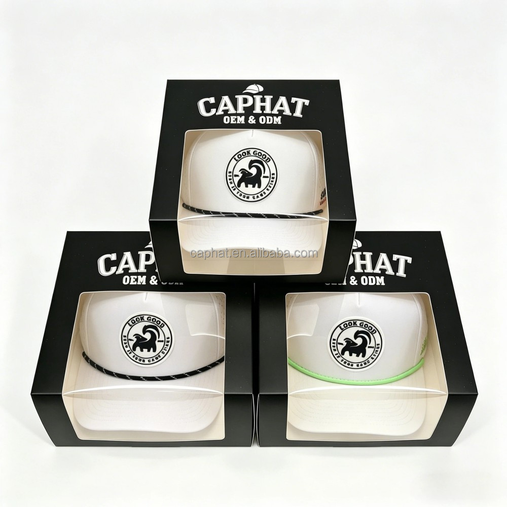 Custom 5 Panel Rubber PVC Logo Waterproof Baseball Cap Laser Cut Hole Perforated Caps Performance Sports Rope Golf Hats