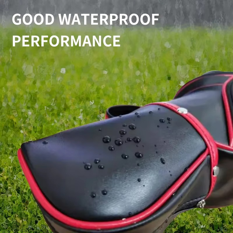 Manufacturer Pu Leather Red White Golf Wine Bag Waterproof Lightweight Customizable Logo Mini Golf Bag