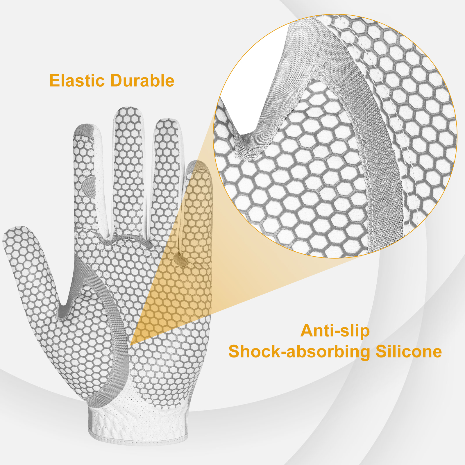 Breathable Non-slip Comfortable Wear-resistant Golf Accessories White Premium Nano Material Factory Custom Men Golf Gloves