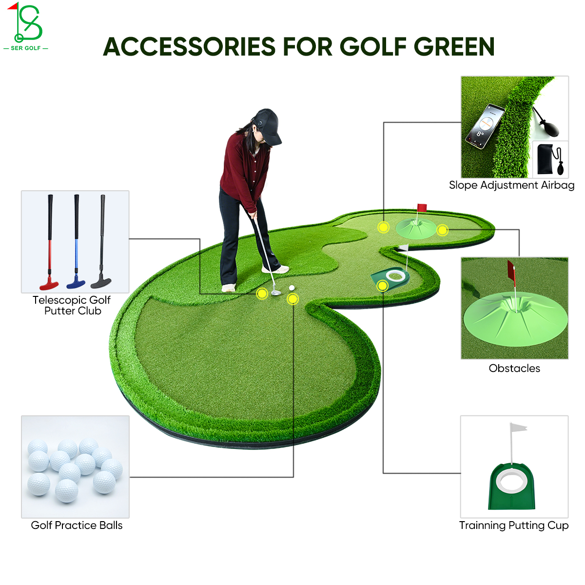 Popular Custom Golf Putting Green High Quality Artificial Grass MINI Golf Course