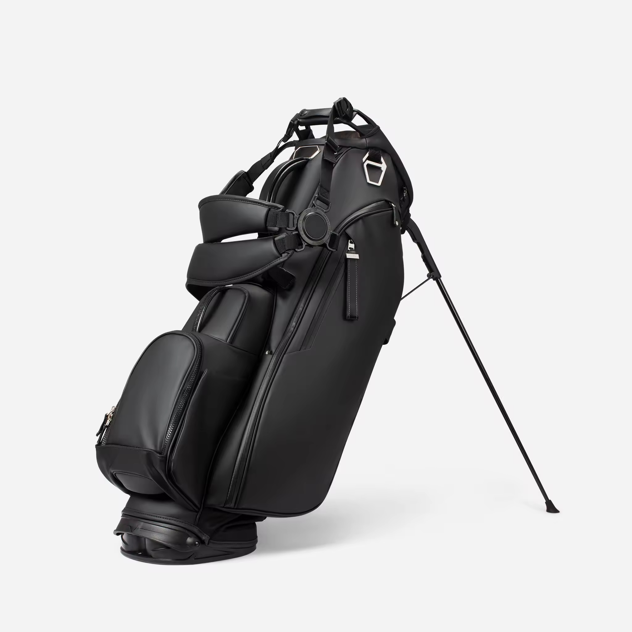 Major Brand Manufacture OEM Custom Logo Black PU Leather Best Lightweight Golf Bag With 14 Way