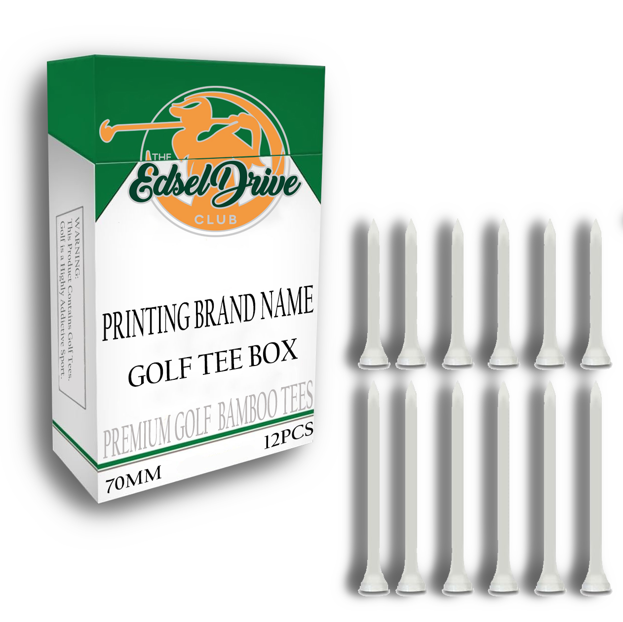 Wholesale Direct Sales Golf Tees Box With Different Design Colorful Custom Logo 54MM 70MM 83MM Bamboo Wooden Golf Tees