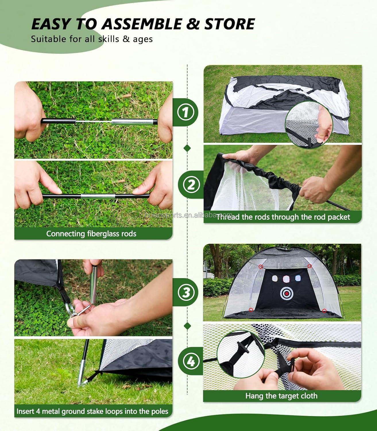 Factory Wholesale Professional Large Outdoor Indoor Golf Practice Net Portable Golf Training Net for Backyard