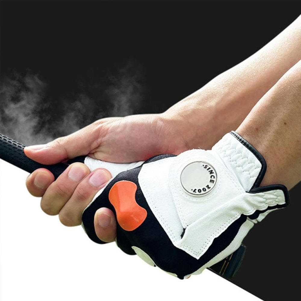 Durable Cabretta Leather Custom Printing Soft Sheepskin Golf Gloves with Breathable Palm Protection