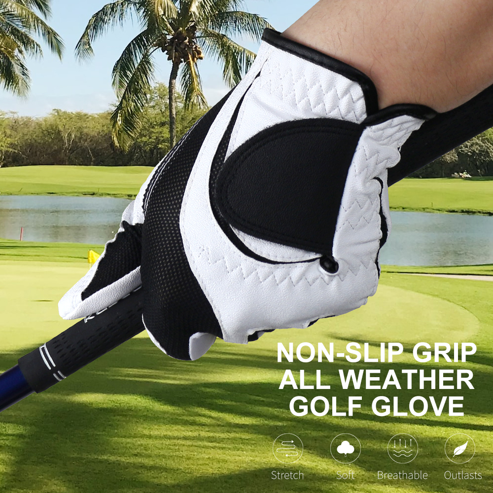 Custom Made Premium Quality New Design Leather Golf Gloves Men Custom Logo Printing Golf Gloves