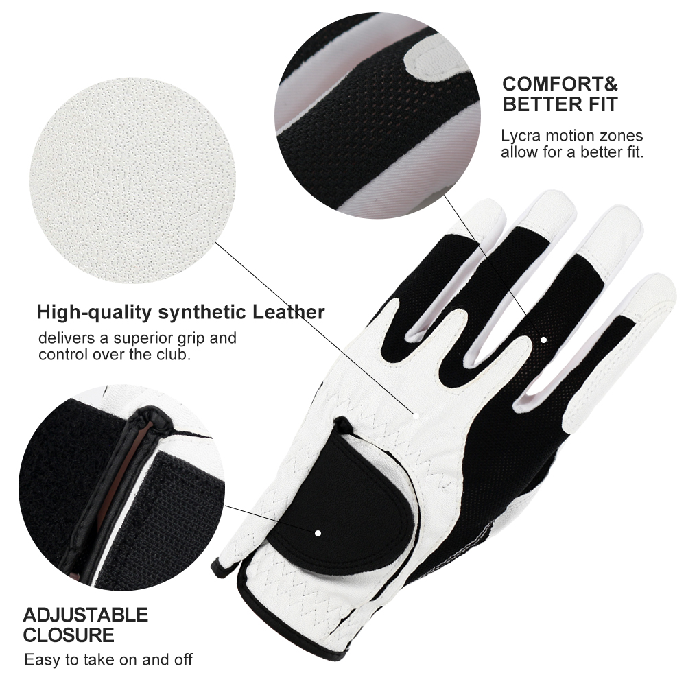 Custom Made Premium Quality New Design Leather Golf Gloves Men Custom Logo Printing Golf Gloves