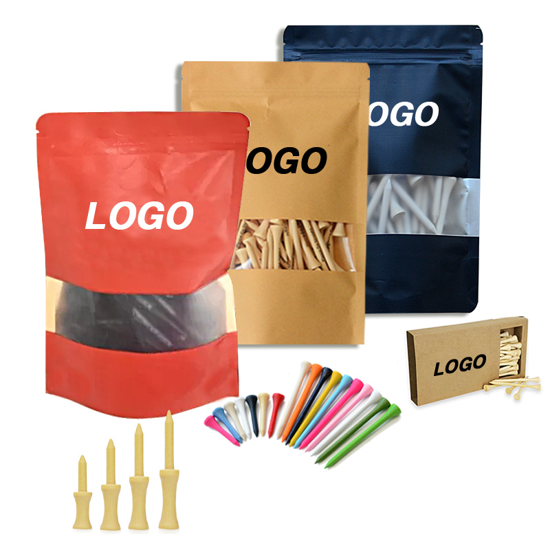 Multicolor Wood Bamboo Golf Tee Accessories Set Original Wood Color Factory Supplied Golf Tees