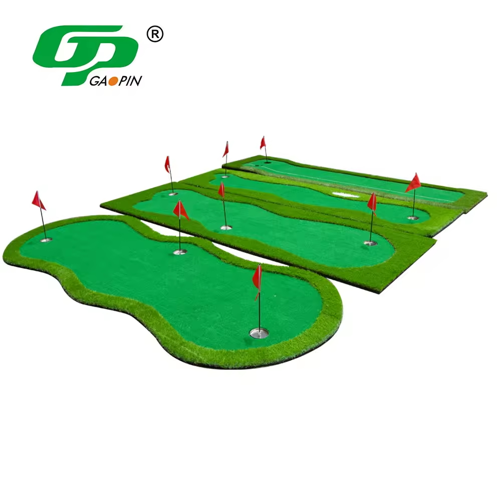 GP OEM Custom 18 Holes Artificial Grass Golf Putting Mat Mini Golf Course Practice Equipment Training Aids Putting Green
