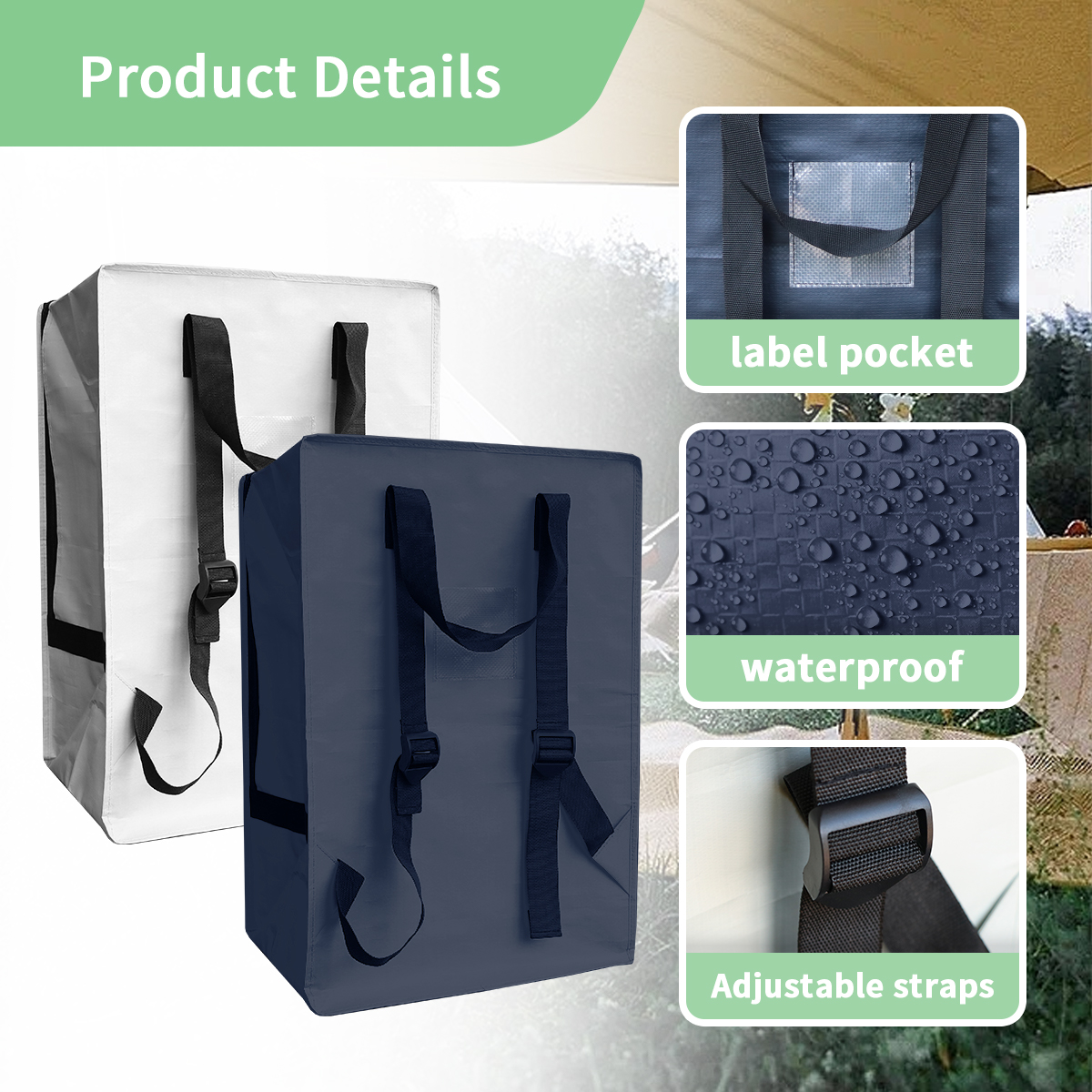 Customised Size Logo Color Printing Custom Travel Bags Zipper Portable Waterproof Pp Woven Clothes Storage Bag Storage Bag